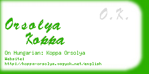 orsolya koppa business card